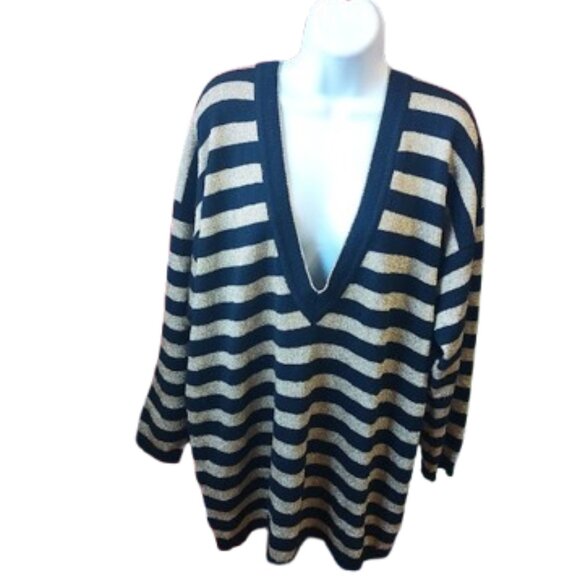 Gold and Black Striped Sweater Size 1X - Picture 1 of 6